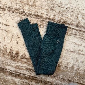 Gymshark Dark Teal Animal Print Leggings